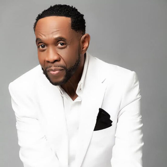 Freddie Jackson in a white suit